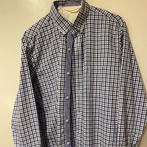 1930 Tailorbyrd Collection Men’s Shirt, Blue Plaid, Men’s Medium, Slim Fit